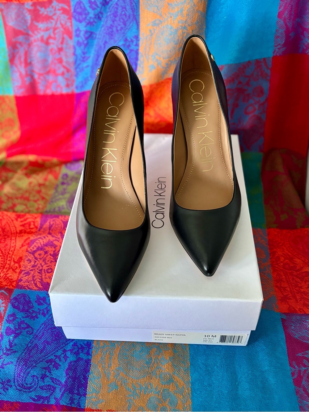 Calvin Klein Brady Black Leather Pointed Toe Stiletto Pumps - Only Worn Once - Picture 2 of 4